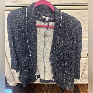 People Like Frank Blue Tweed Sweater Blazer